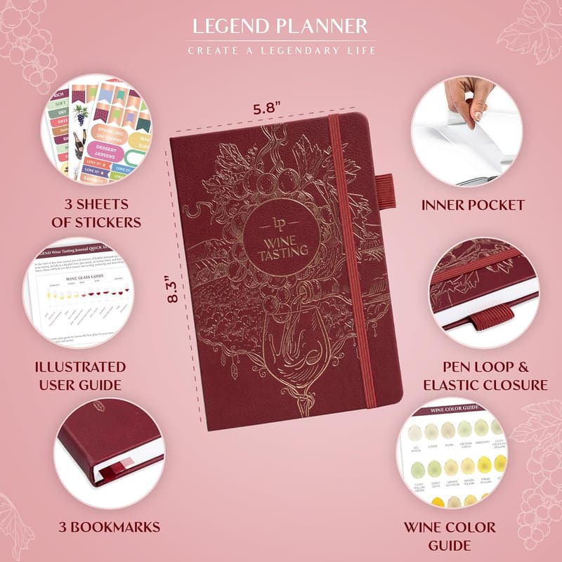 Wine Tasting Journal – Eco Leather Diary for Wine Lovers