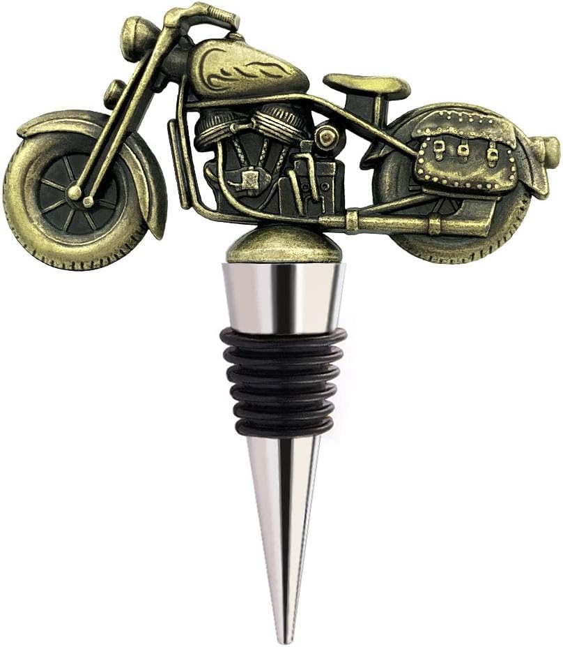 Vintage Motorcycle Bottle Stopper - Unique Gift for Men