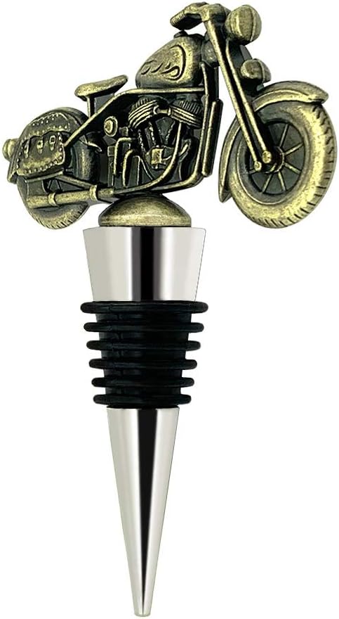 Vintage Motorcycle Bottle Stopper - Unique Gift for Men