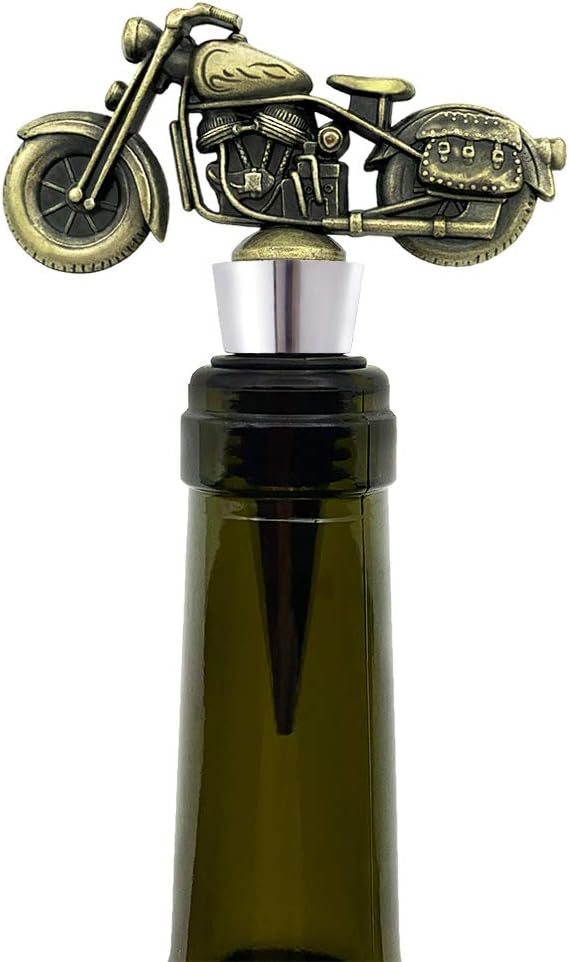 Vintage Motorcycle Bottle Stopper - Unique Gift for Men