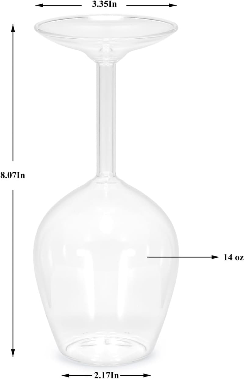 Funny Upside Down Wine Glass - Unique Gift for Birthdays & Events
