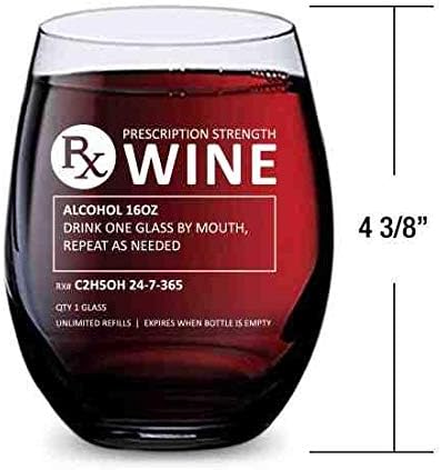 Pharmacist Gift: Unbreakable 16 oz Stemless Wine Glass