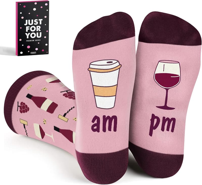 Funny Socks for Couples - Unique Wine Gift Idea