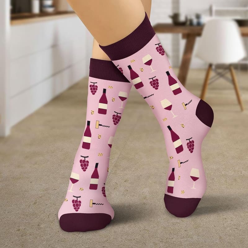Funny Socks for Couples - Unique Wine Gift Idea