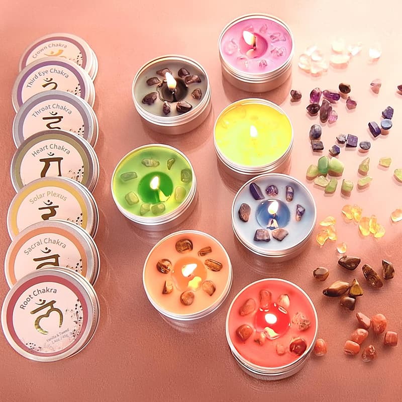 Meditation Chakra Candles Set of 7 for Women - Spiritual Healing
