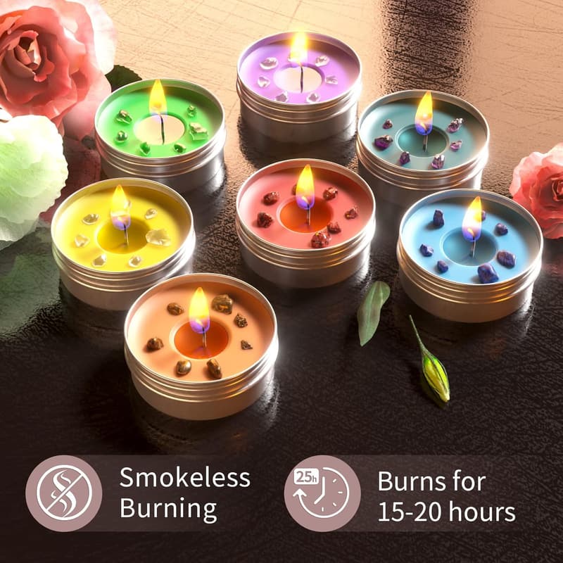 Meditation Chakra Candles Set of 7 for Women - Spiritual Healing