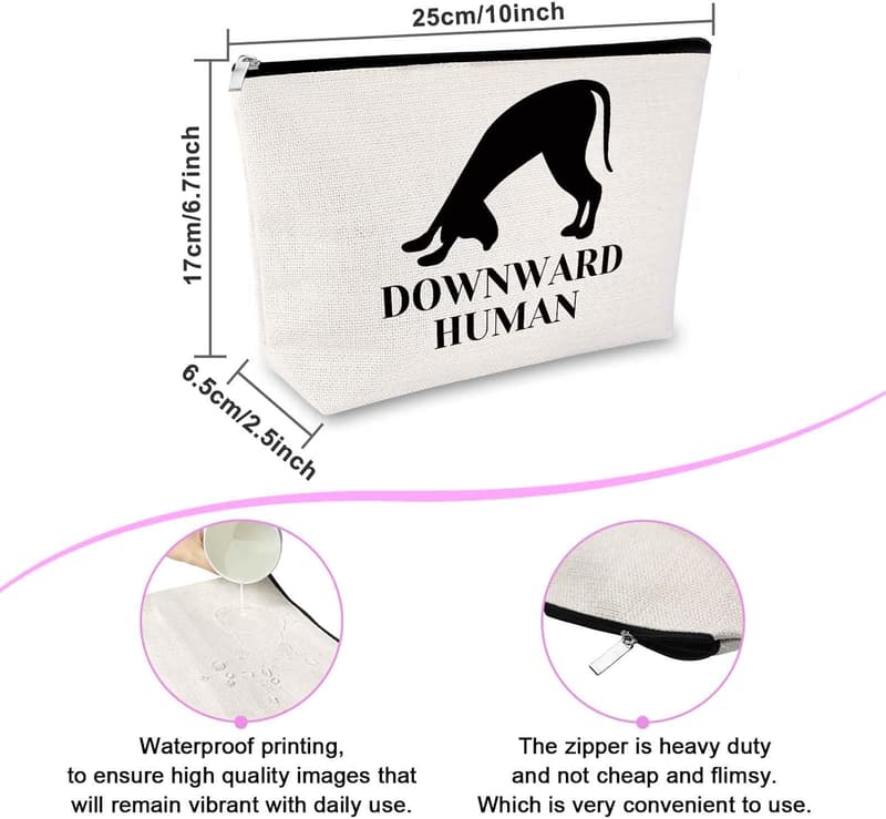 Yoga Lover Makeup Bag - Dog Themed Cosmetic Pouch for Women