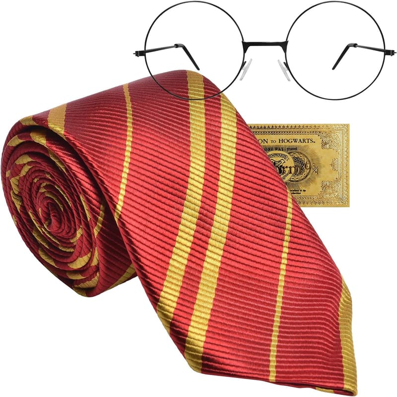 Halloween Wizard Cosplay Tie and Glasses Costume Set