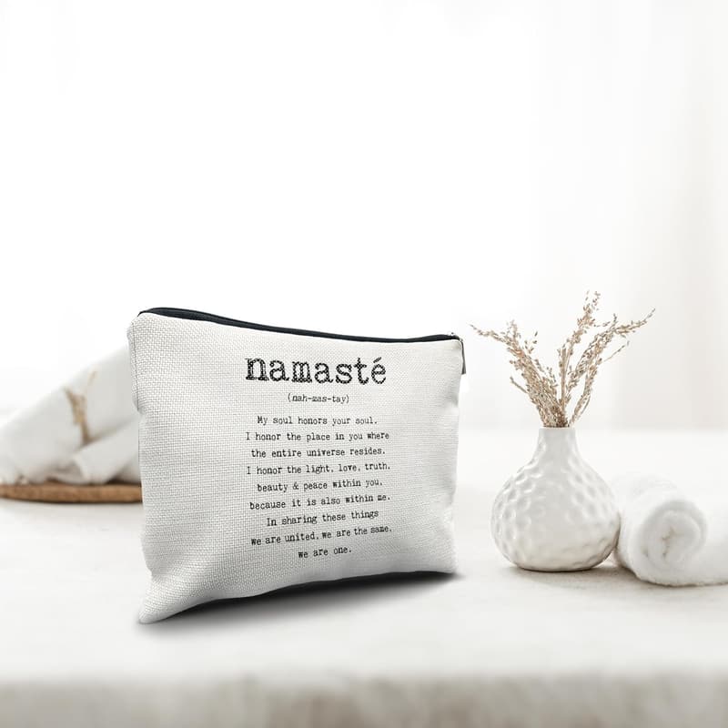 Unique Yoga Makeup Bag for Women - Mindfulness Travel Toiletry Bag
