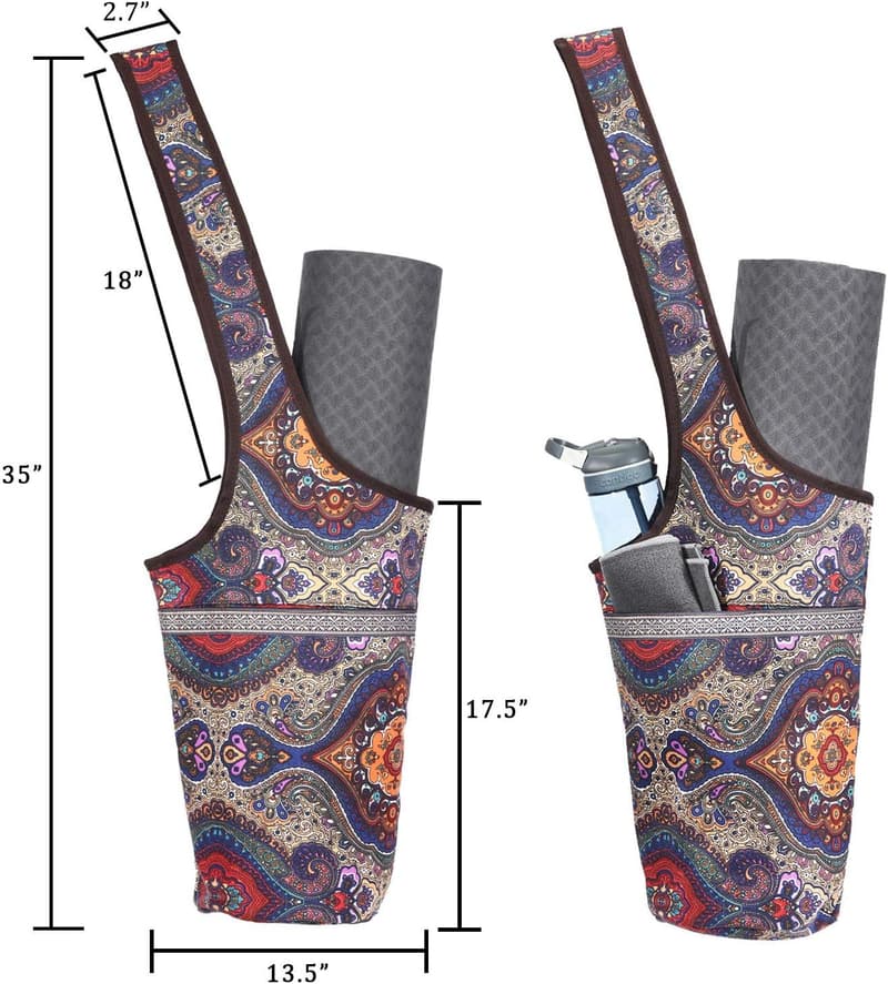 Ewedoos Yoga Mat Bag with Zipper Pocket and Large Storage
