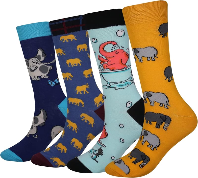Fun Crazy Crew Socks for Men - 2/4 盒