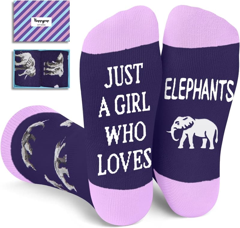 Cute Elephant Socks for Women - Funny Novelty Gift