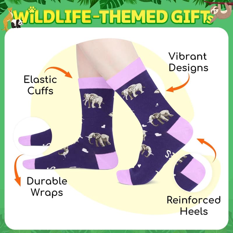 Cute Elephant Socks for Women - Funny Novelty Gift