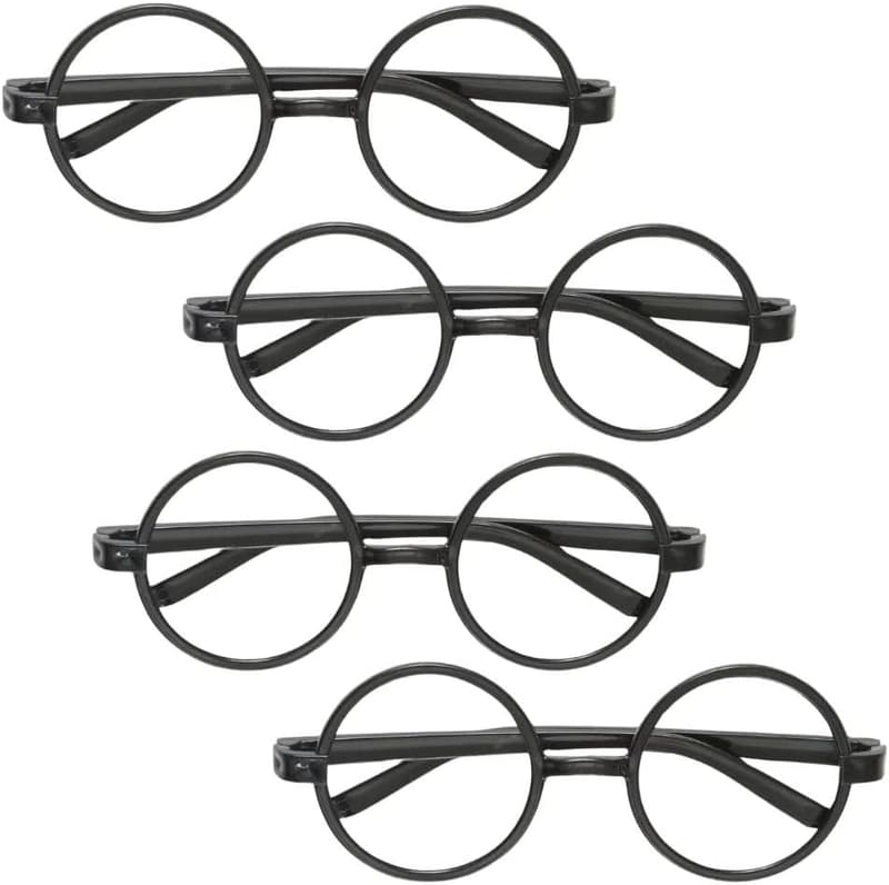 Harry Potter Black Glasses - Set of 4 for Costume Parties