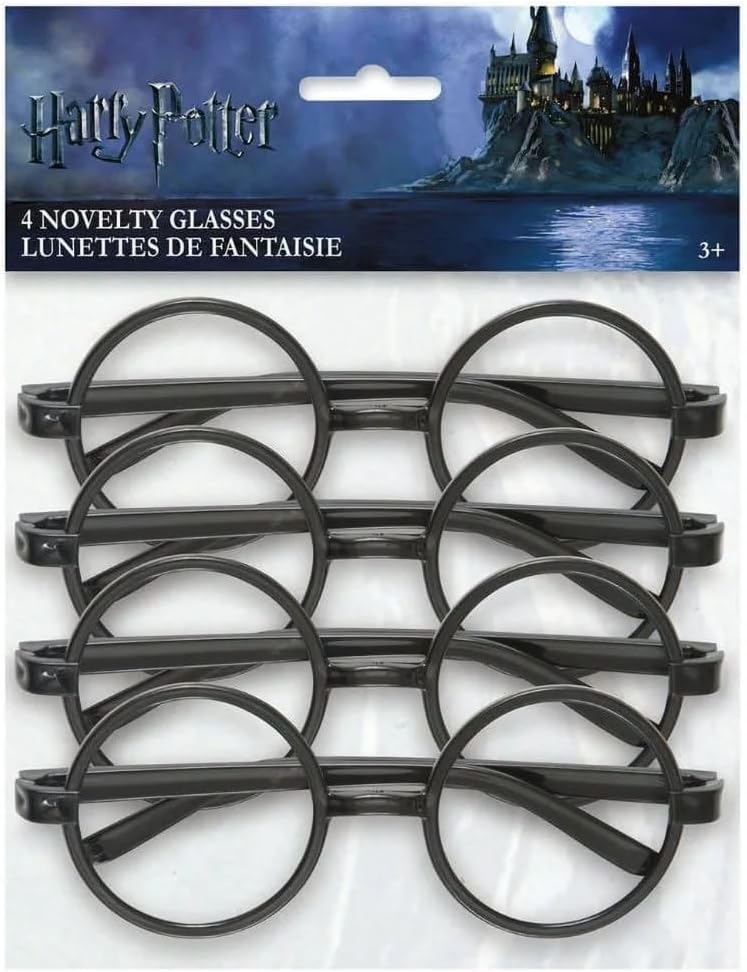 Harry Potter Black Glasses - Set of 4 for Costume Parties