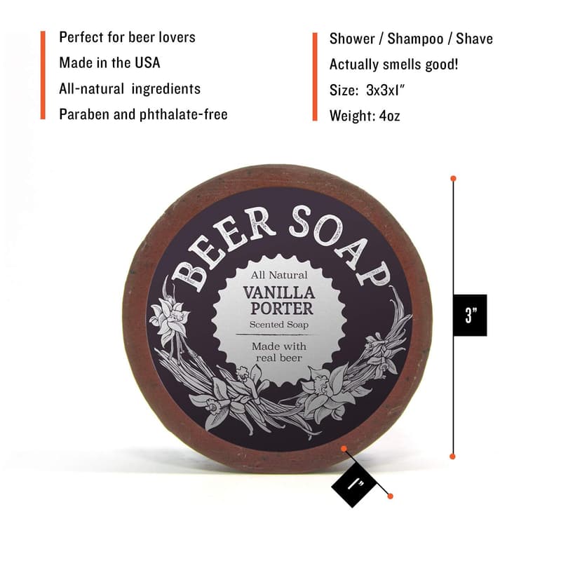 Vanilla Porter Beer Soap - All Natural, Made in USA