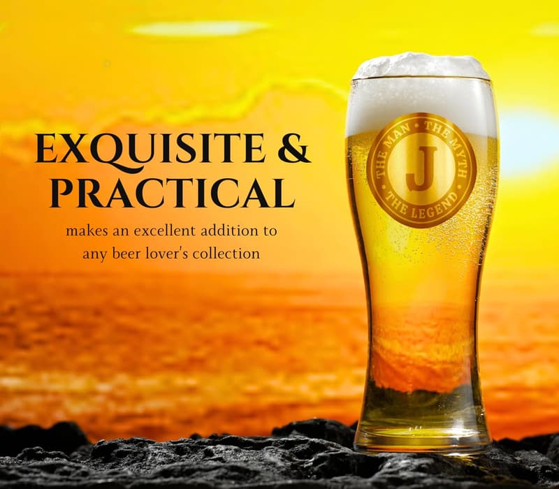Funny Personalized Beer Glass for Men - Unique Gifts
