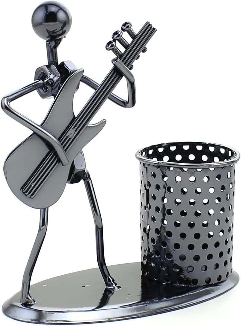 Musician Metal Art Pen Holder for Home Office Decor