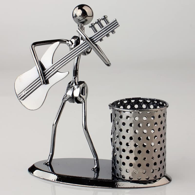 Musician Metal Art Pen Holder for Home Office Decor