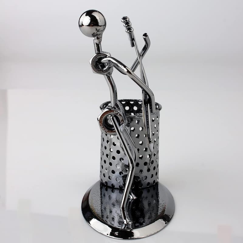 Musician Metal Art Pen Holder for Home Office Decor