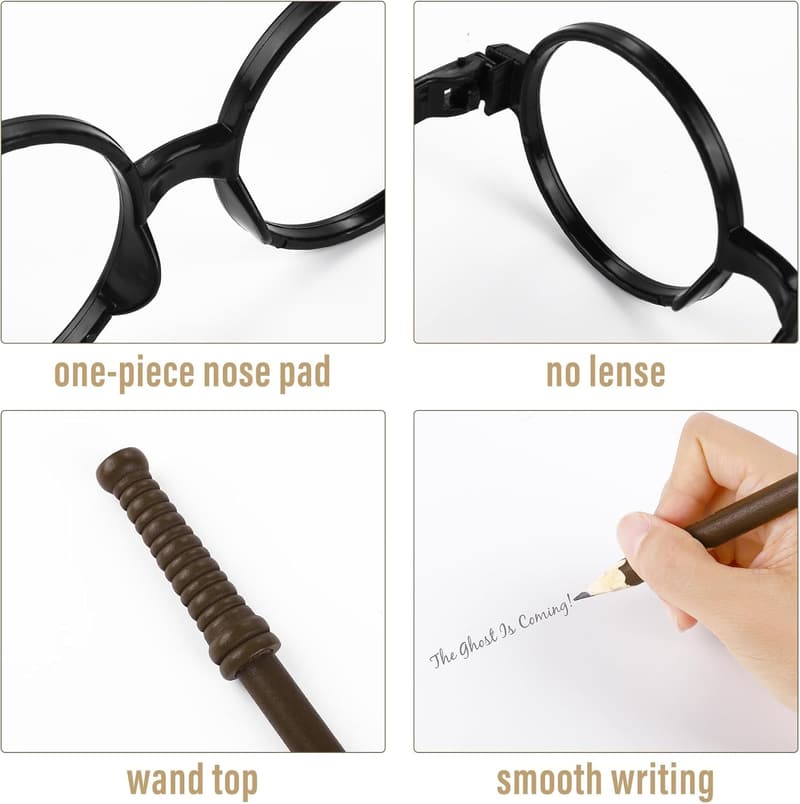 Wizard Party Favors Set - 72 Pieces with Wands, Glasses, and Tattoos