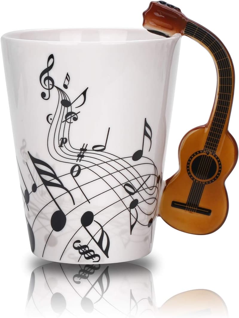 Guitar Mug - 12.9 oz Ceramic Cup for Music Lovers