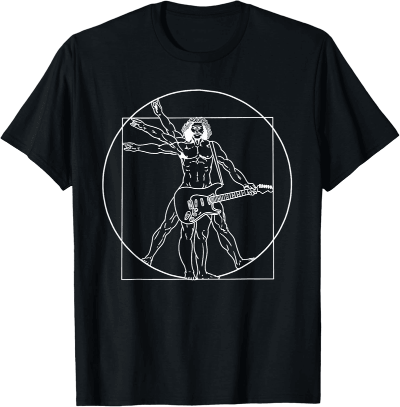 Vitruvian Man Guitarist T-Shirt for Music Lovers