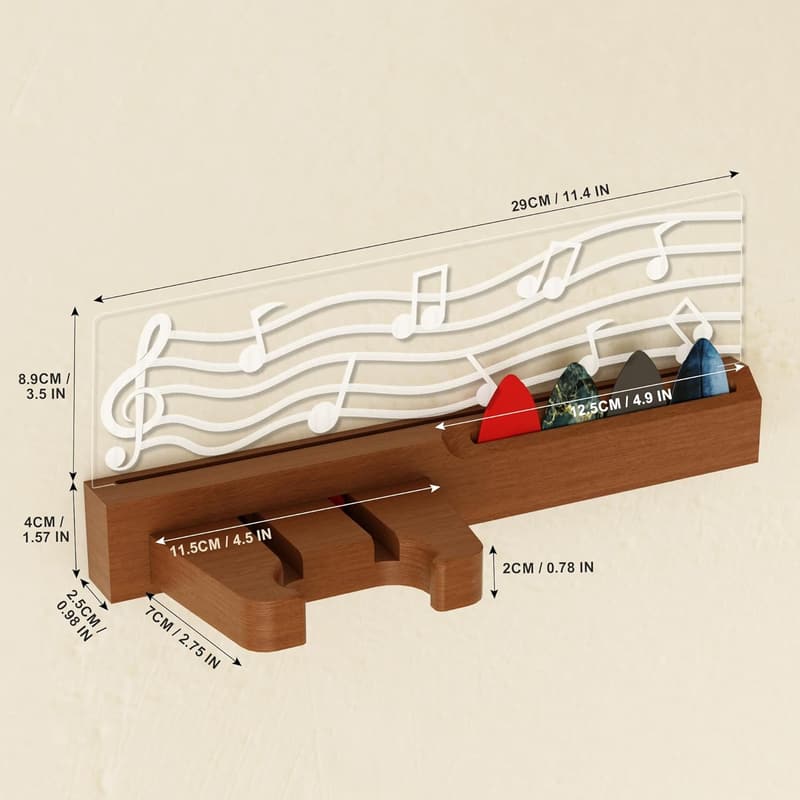 LED Guitar Wall Mount Stand - Solid Wood & Acrylic, Gift for Music Lovers