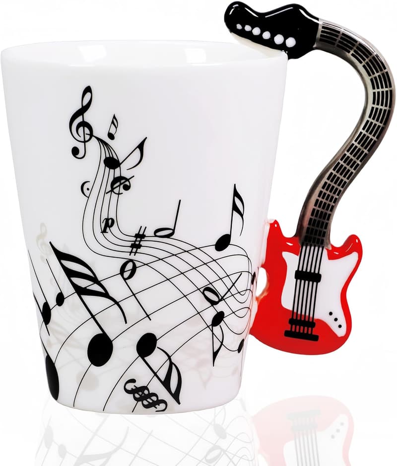 Guitar Coffee Mug - 13.5 oz for Music Lovers & Musicians