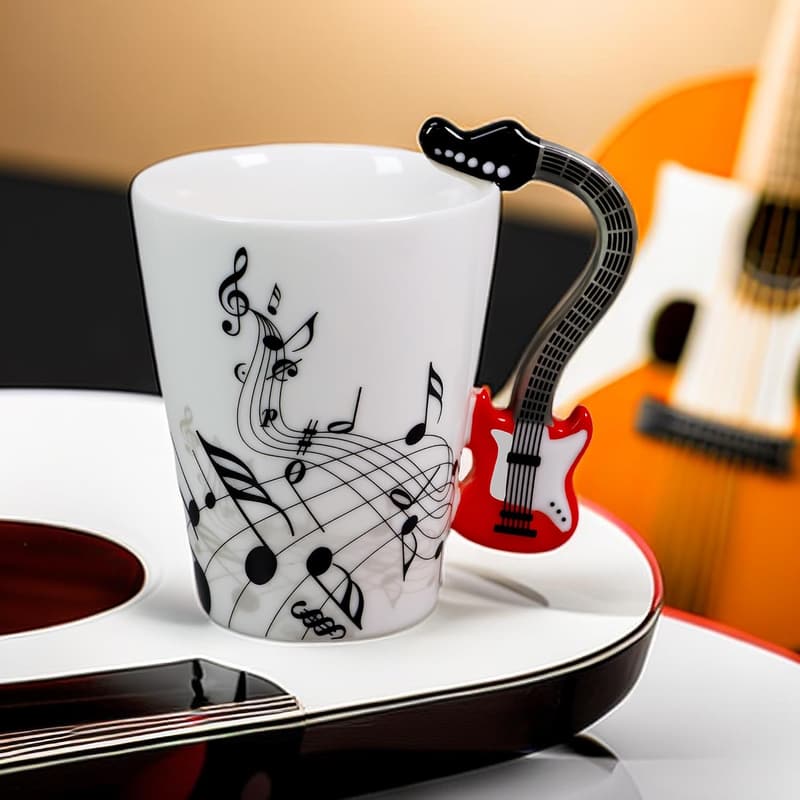 Guitar Coffee Mug - 13.5 oz for Music Lovers & Musicians