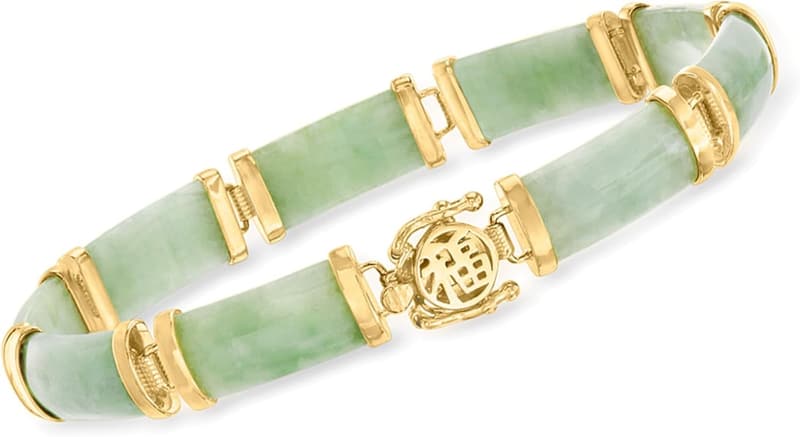 Good Fortune Jade Bracelet in 18kt Gold Over Sterling