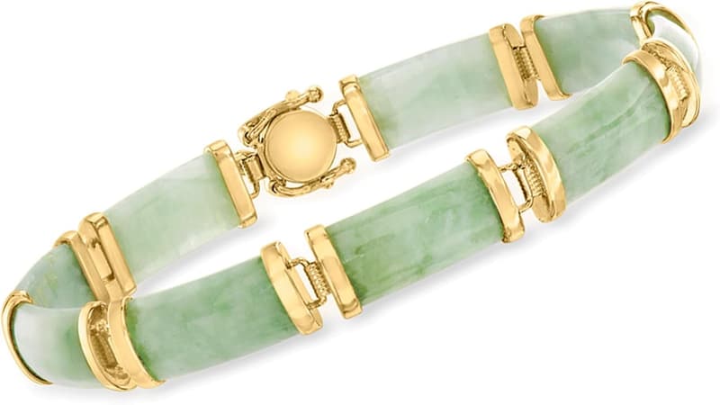 Good Fortune Jade Bracelet in 18kt Gold Over Sterling