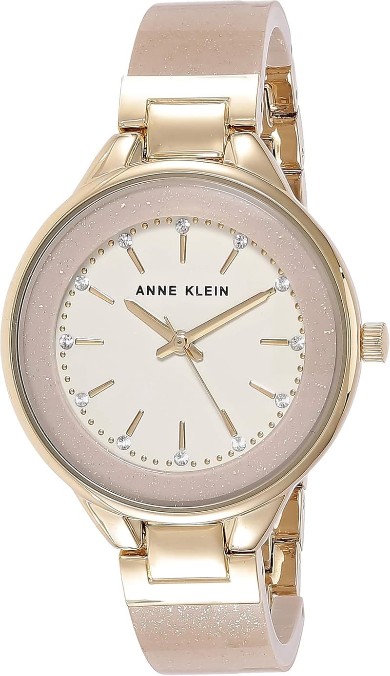 Anne Klein Women's Crystal Accent Resin Bangle Watch