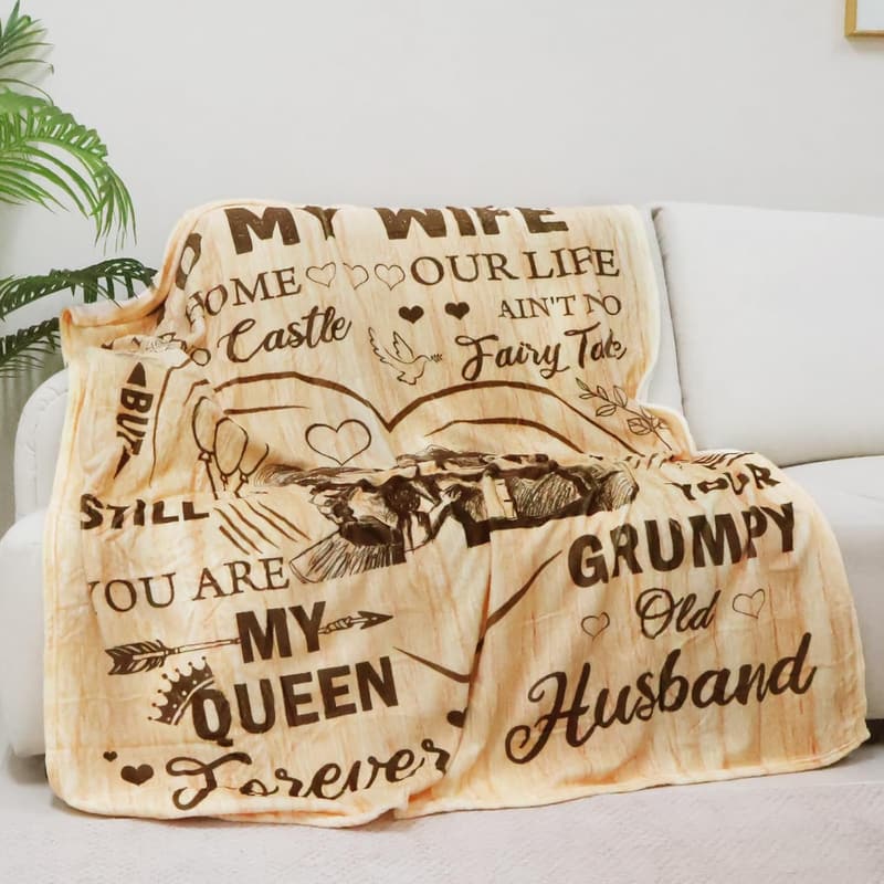 Romantic Blanket for Wife - Mother's Day & Anniversary Gift