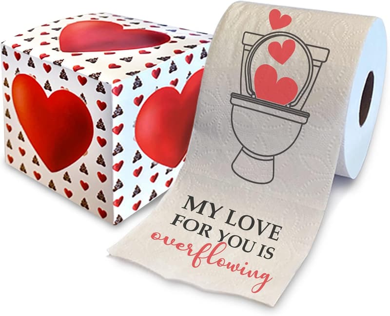 Valentine's Day Funny Toilet Paper Gag Gift - 500 Sheets