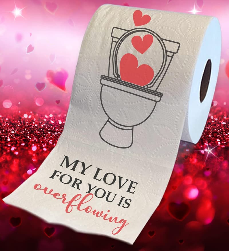 Valentine's Day Funny Toilet Paper Gag Gift - 500 Sheets