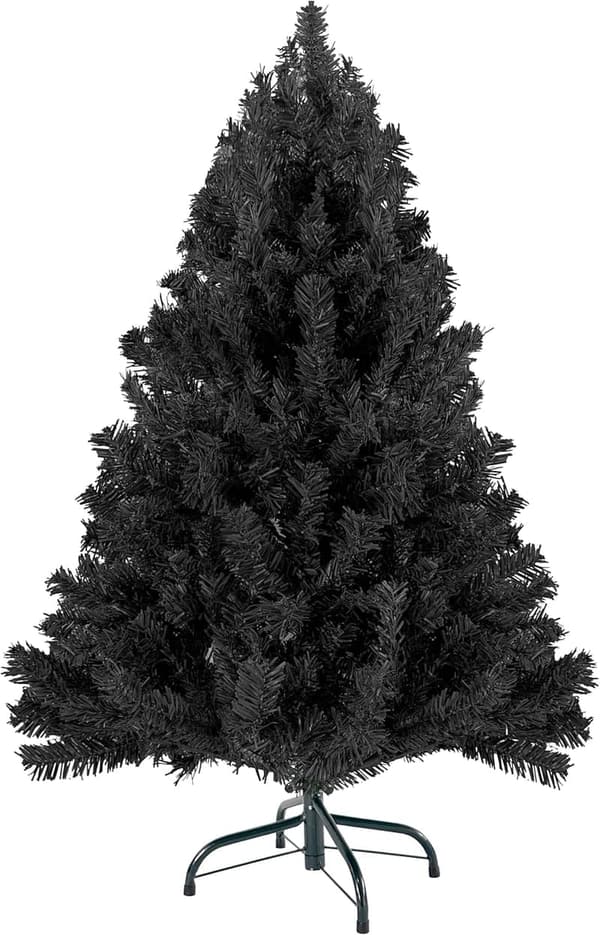 4ft Premium Black Hinged Christmas Tree with Metal Stand
