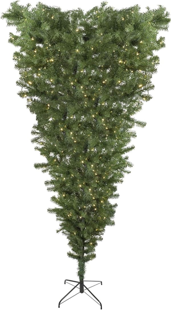 Pre-Lit 7.5' Upside Down Christmas Tree with Warm White LEDs