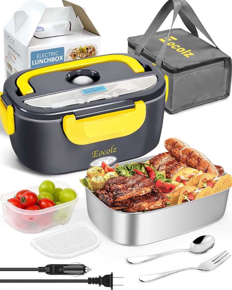 Portable Electric Lunch Box Food Heater with 1.5L Stainless Steel Container