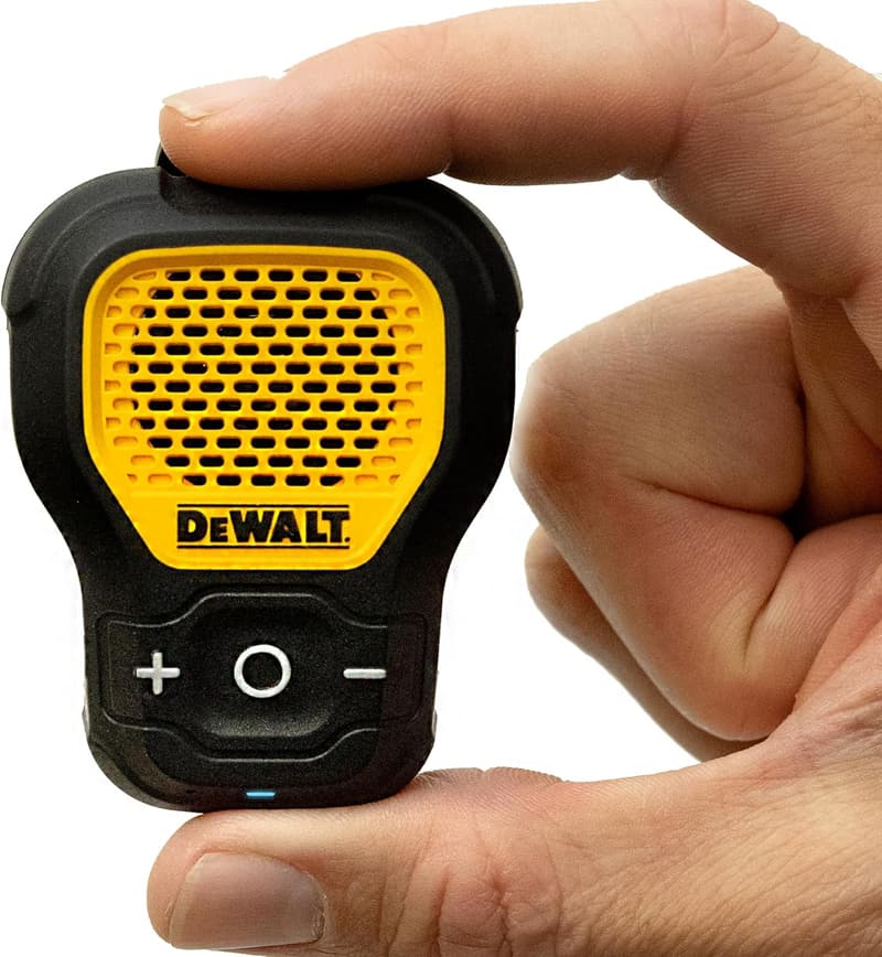 Portable Bluetooth Jobsite Speaker with Clip-On, Water-Resistant