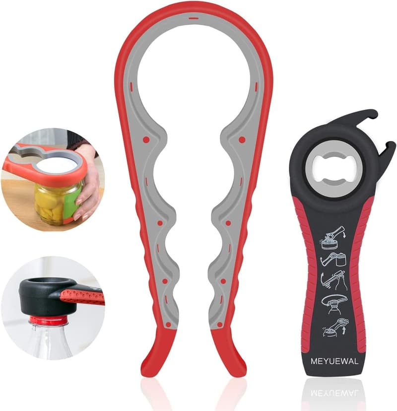 5-in-1 Jar Opener with Silicone Handle for Elderly & Kids