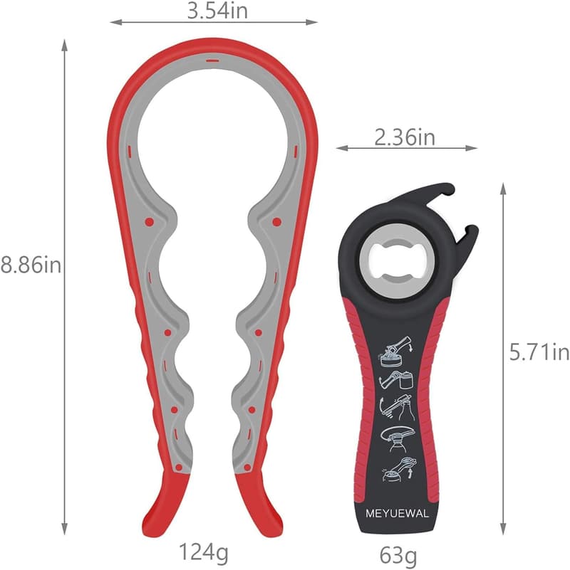 5-in-1 Jar Opener with Silicone Handle for Elderly & Kids