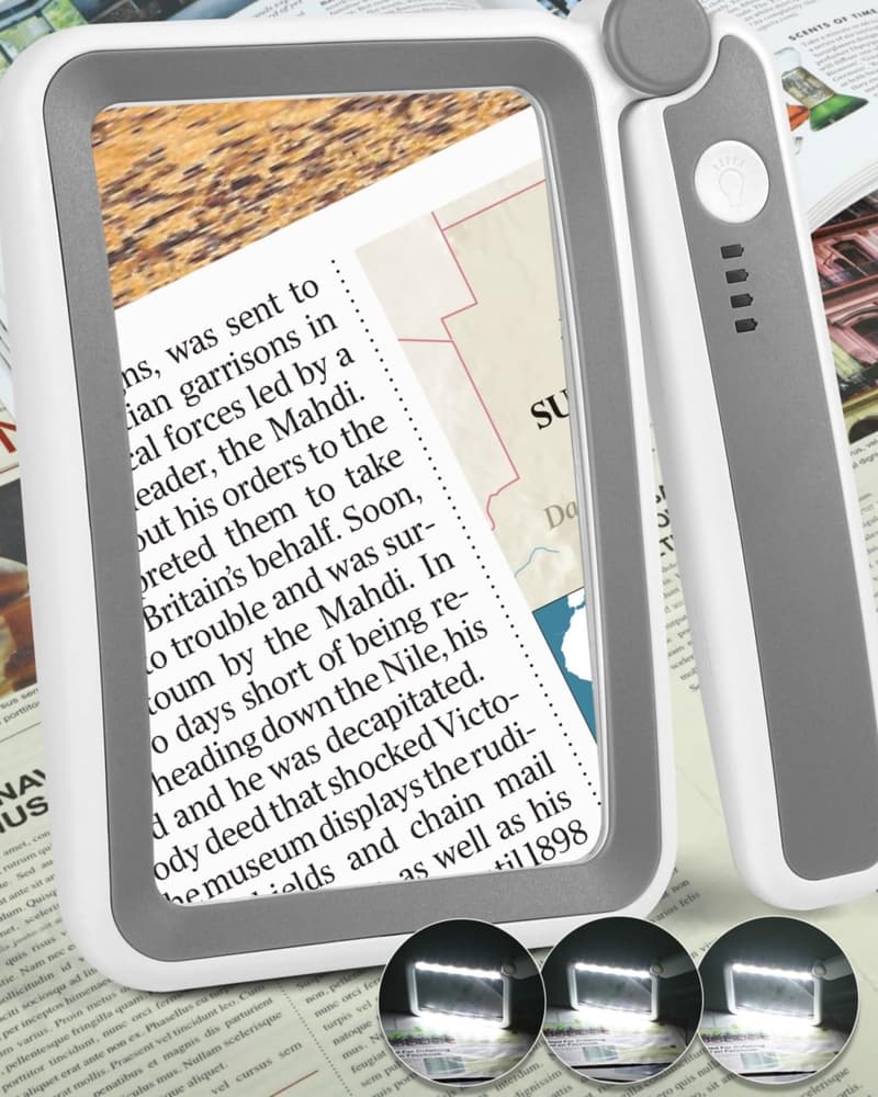 Rechargeable 5X LED Magnifying Glass for Seniors