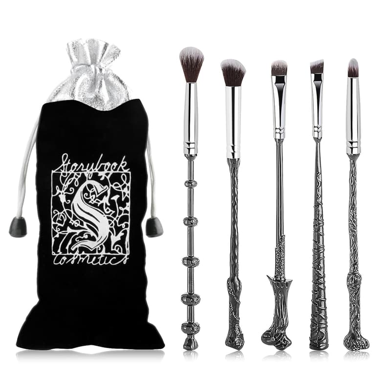 Harry Potter Wand Makeup Brush Set for Women & Girls - 5 Pcs