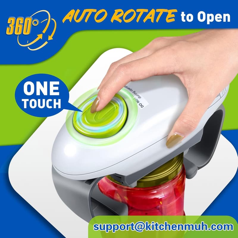 Automatic Jar Opener for Seniors with Arthritis - Hands-Free, Battery-Operated
