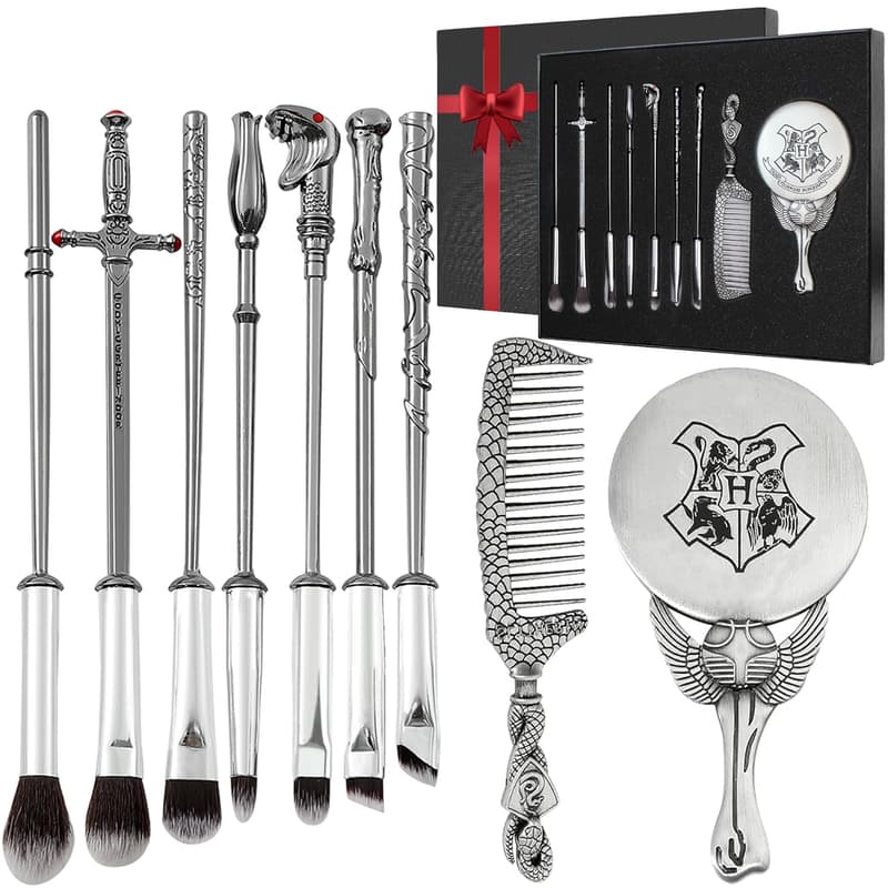 Harry Potter Makeup Brush Set with Mirror & Gift Box