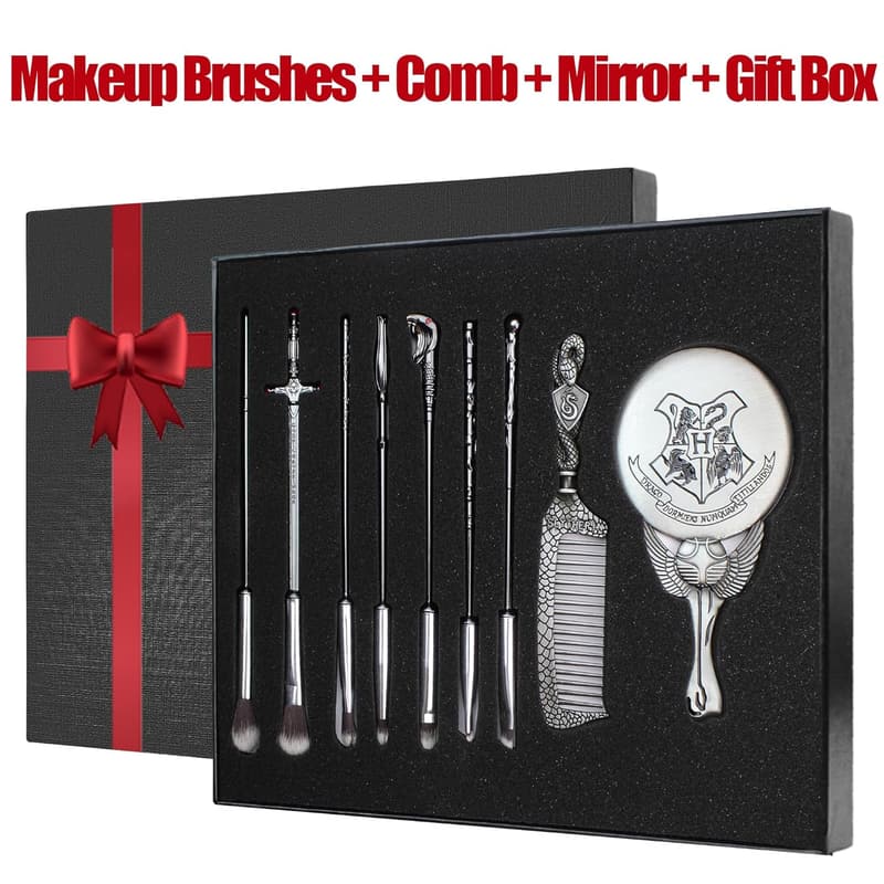 Harry Potter Makeup Brush Set with Mirror & Gift Box