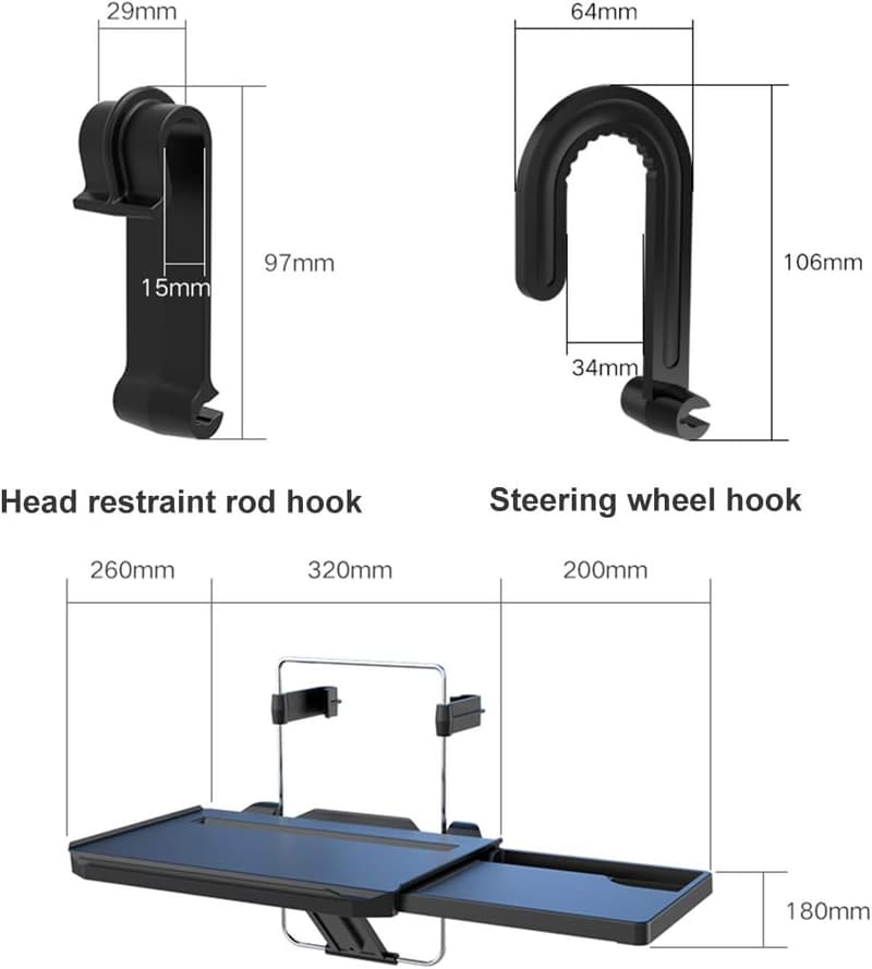 Car Steering Wheel & Back Seat Tray for Eating & Writing