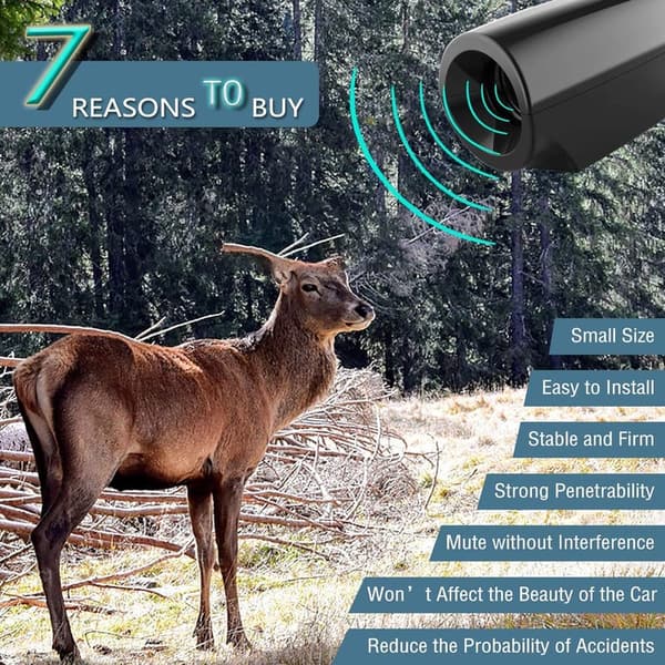 Deer Alert Whistles for Cars - 6 Pack with Double-Sided Tape