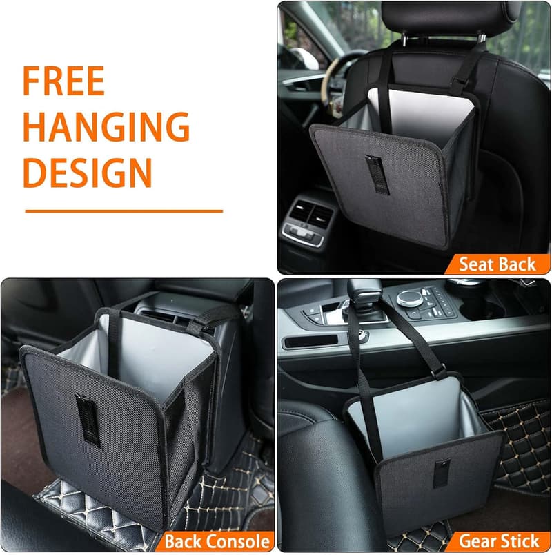 Foldable Waterproof Car Trash Can - Large Leakproof Organizer